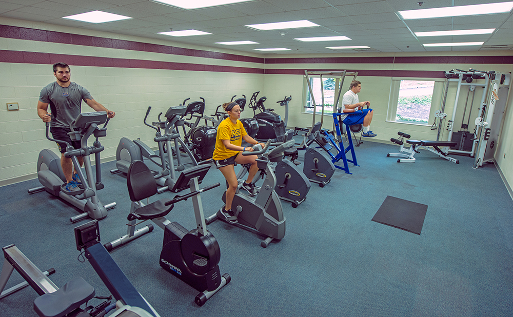 students using exercise bikes in harrington