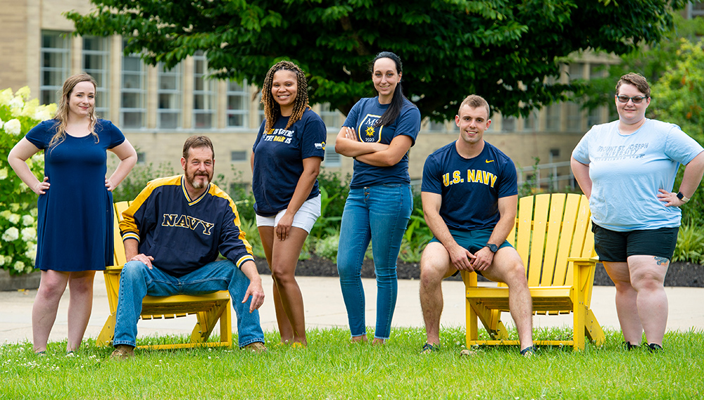 veteran students in quad.