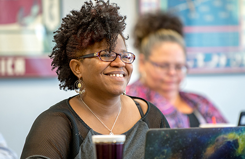 adult student smiling