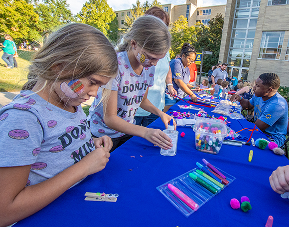 kids at art table