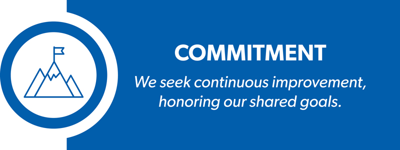 Commitment, seeking continuous improvement and honoring our shared goals
