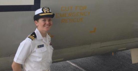 veteran student shannon in navy uniform 