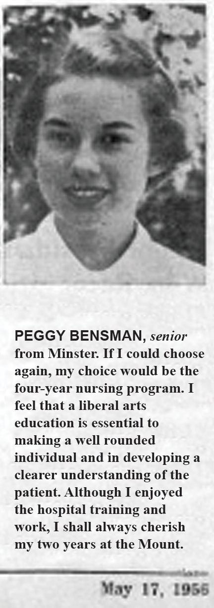 news clipping of peggy bensman