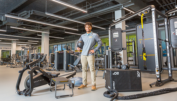 exercise science student in work out room