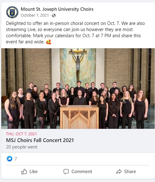 choir fb post for MSJ